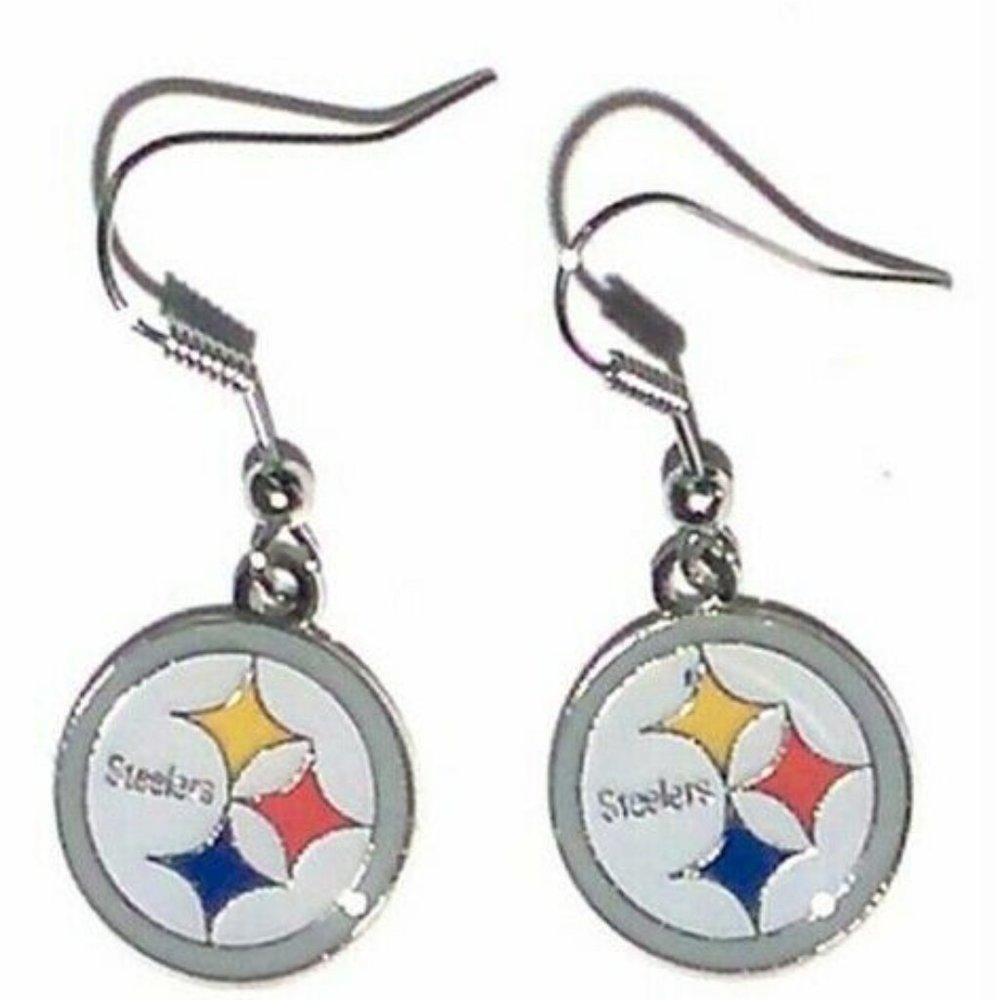 NFL Pittsburgh Steelers Logo Earrings + Eye Strips